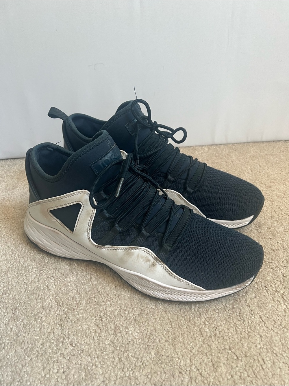Jordan Men's Black and White Athletic Shoes